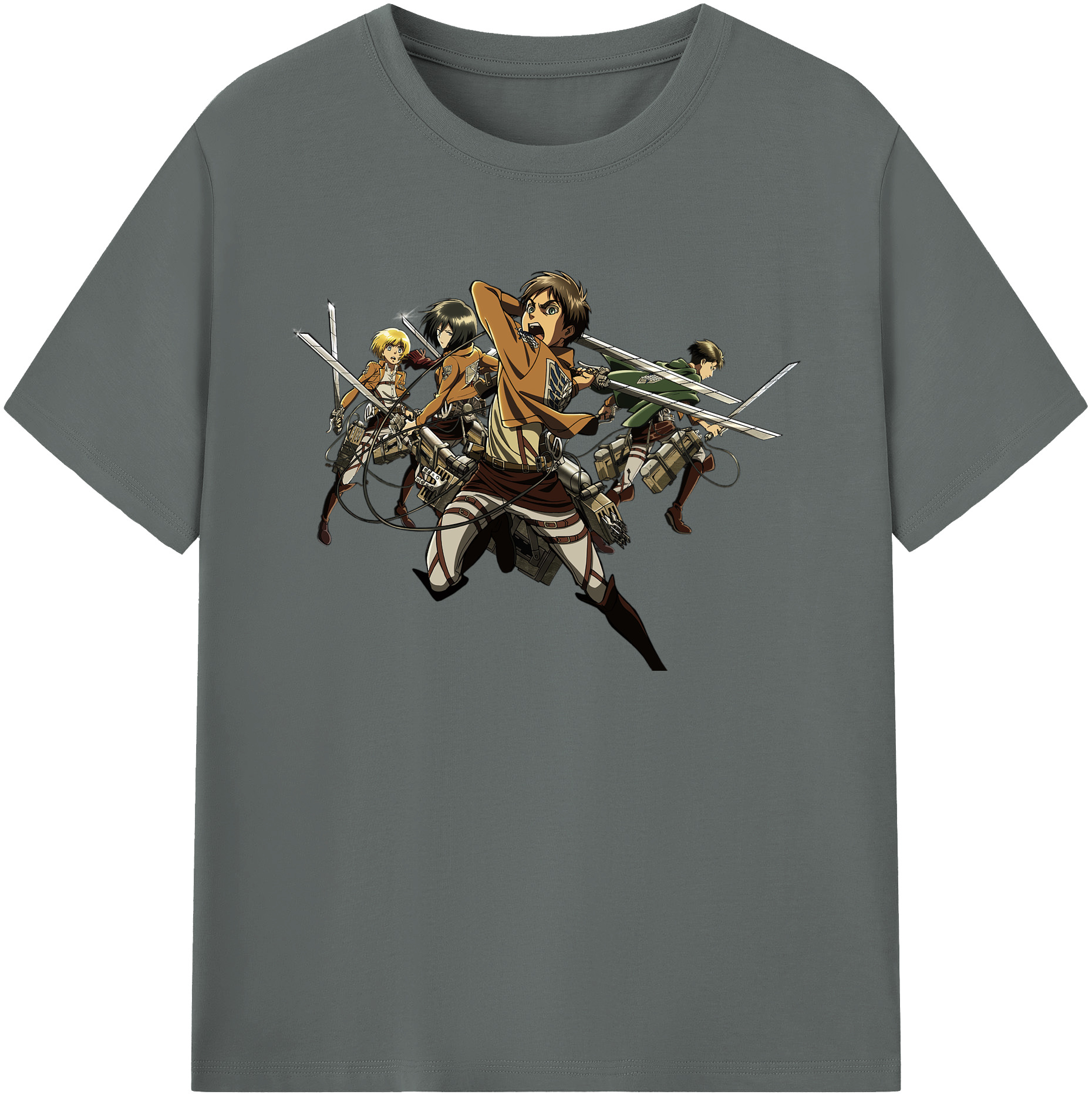 （画像用） 進撃の巨人 エレン･イェーガー Attack on Titan Eren Jäger 綿100％ メンズ半袖Tシャツ｜肌触りやわらか＆通気性